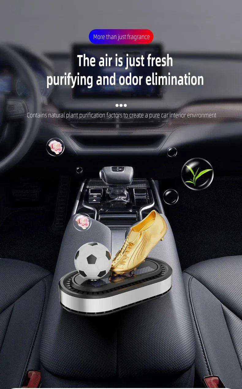 Odświeżacz powietrza do samochodu Golden Boot zasilany energią słoneczną – luksusowa dekoracja aromaterapeutyczna w stylu piłkarskim