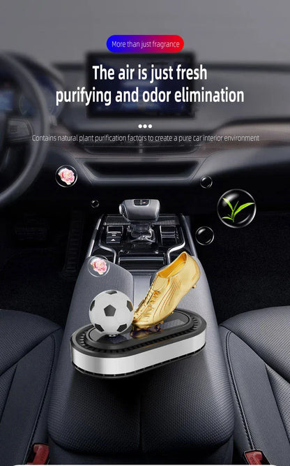 Odświeżacz powietrza do samochodu Golden Boot zasilany energią słoneczną – luksusowa dekoracja aromaterapeutyczna w stylu piłkarskim
