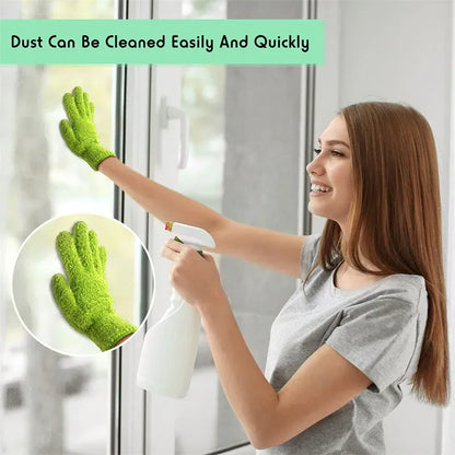 1 para rękawic czyszczących z mikrofibry, polar koralowy, pielęgnacja samochodu, solidne, pięciopalczaste, usuwanie kurzu, chłonne, prace domowe