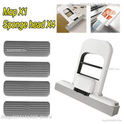 Mini mop gąbkowy z systemem samoczynnego wyciskania – kompaktowy, superchłonny mop do czyszczenia domu, kuchni, łazienki i samochodu