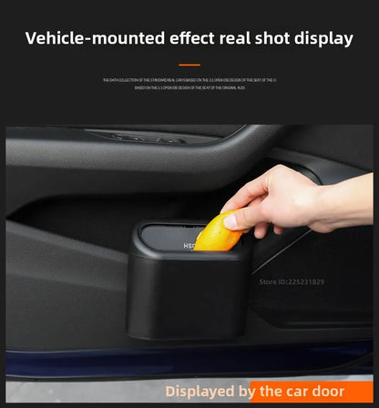 Mały kosz na śmieci do samochodu z pokrywką | Wiszący pojemnik na drzwi, organizer na śmieci samochodowe 