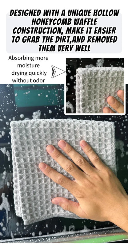 Ręcznik do osuszania z mikrofibry Lucullan 40x40 cm, 400 g/m², 3D, waflowy – ultrachłonna ściereczka do czyszczenia i pielęgnacji samochodu na sprzedaż w Polsce