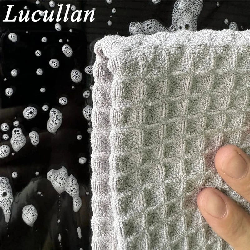Ręcznik do osuszania z mikrofibry Lucullan 40x40 cm, 400 g/m², 3D, waflowy – ultrachłonna ściereczka do czyszczenia i pielęgnacji samochodu na sprzedaż w Polsce