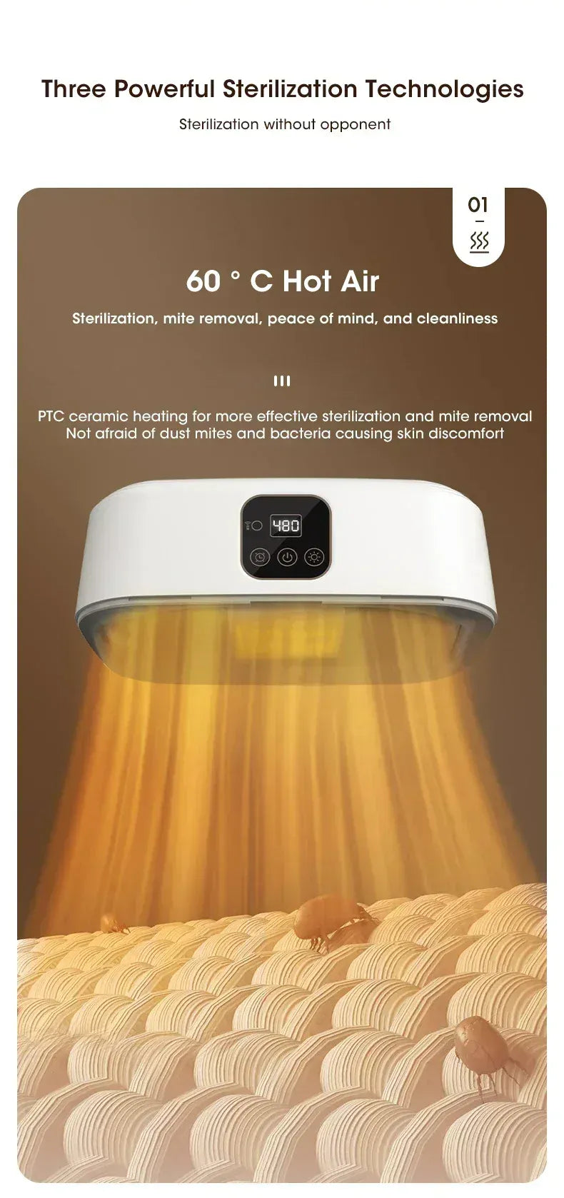 Inteligentna składana elektryczna suszarka do ubrań – kompaktowa, cicha i energooszczędna (wtyczka EU 220 V) 