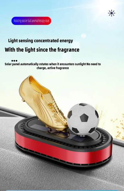 Odświeżacz powietrza do samochodu Golden Boot zasilany energią słoneczną – luksusowa dekoracja aromaterapeutyczna w stylu piłkarskim