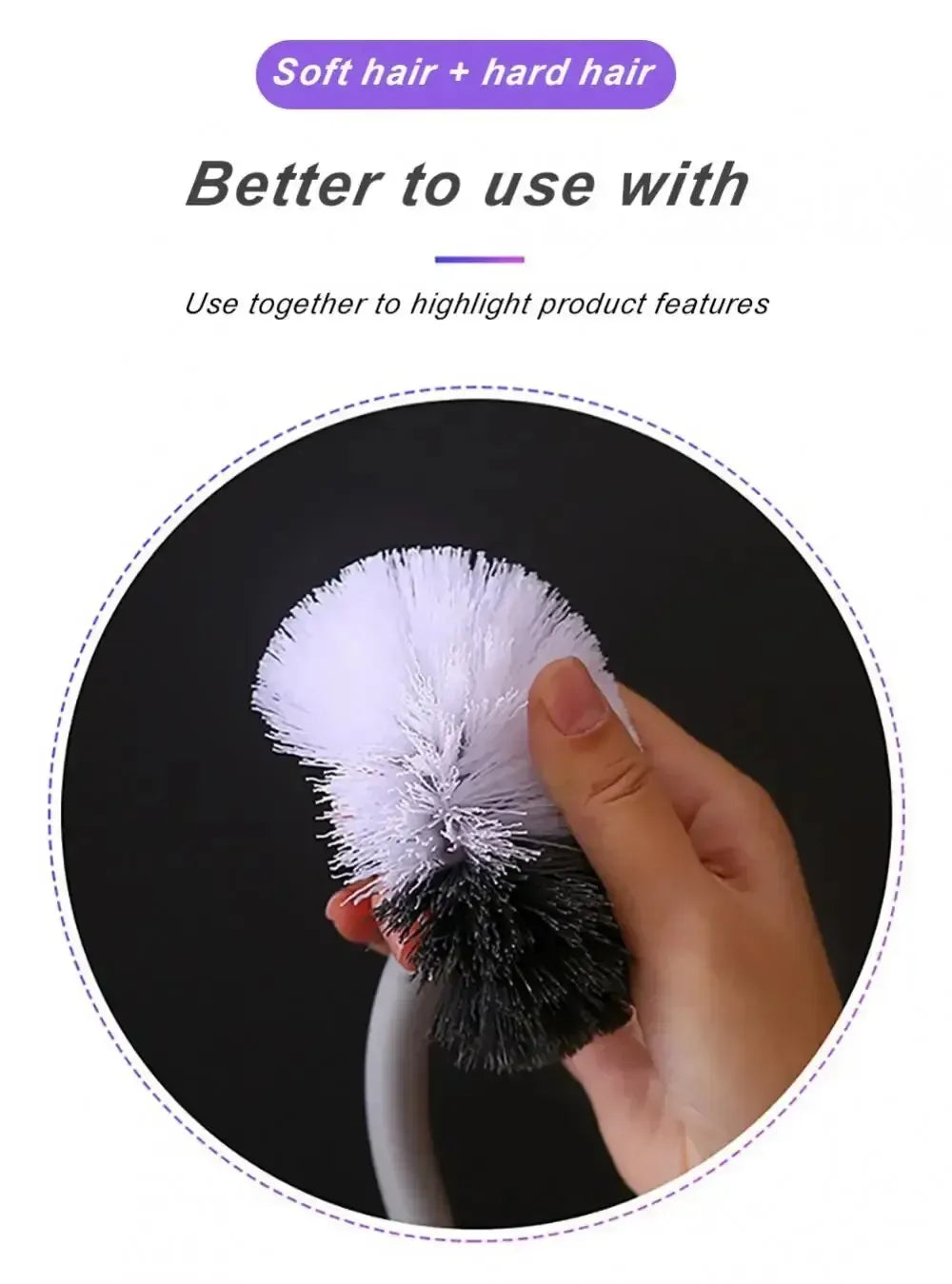 Szczotka toaletowa w kształcie litery S | Ścienne narzędzie do czyszczenia z długim uchwytem i miękkim włosiem 