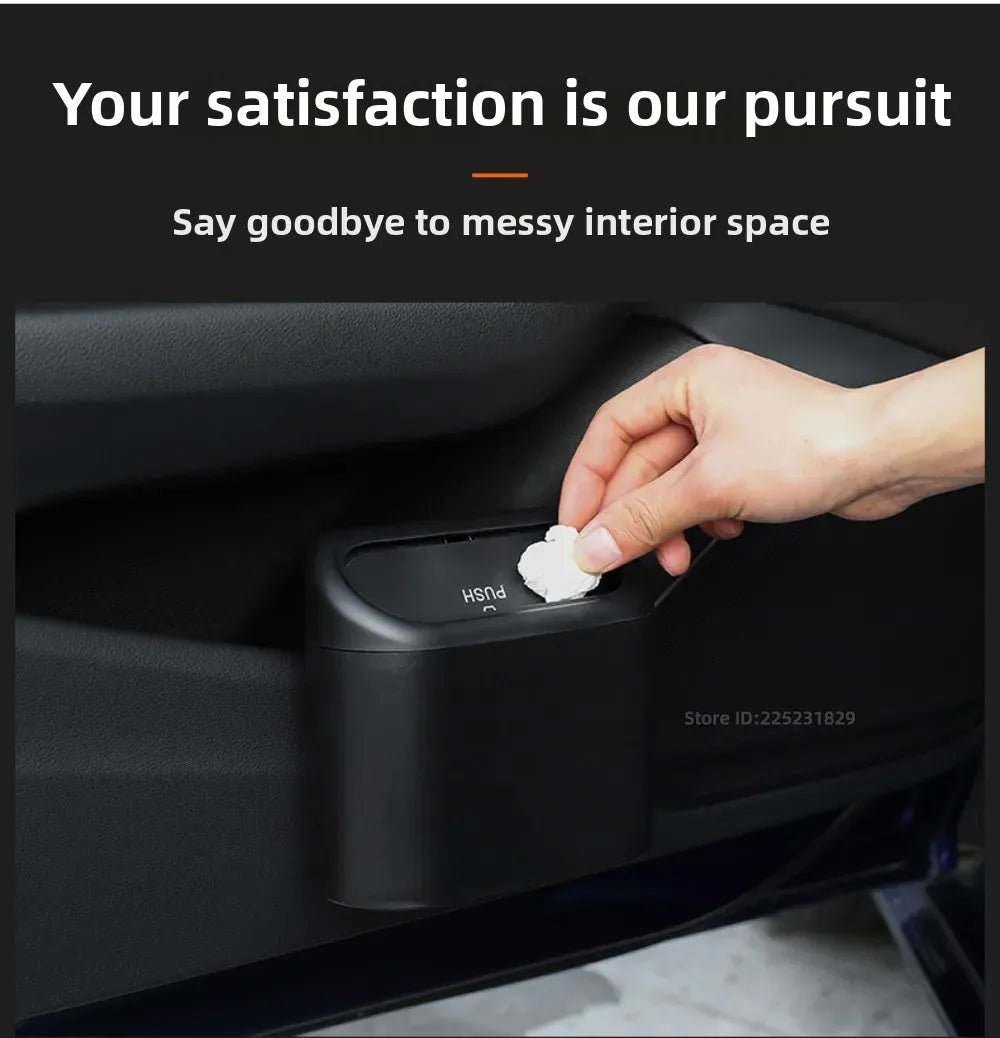 Mały kosz na śmieci do samochodu z pokrywką | Wiszący pojemnik na drzwi, organizer na śmieci samochodowe 