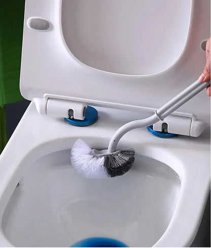 Szczotka toaletowa w kształcie litery S | Ścienne narzędzie do czyszczenia z długim uchwytem i miękkim włosiem 
