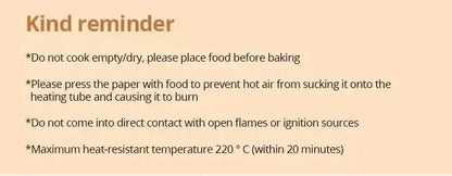 50 szt. jednorazowych papierowych wkładek do frytkownicy powietrznej – okrągłe papiery do pieczenia z powłoką zapobiegającą przywieraniu, zapewniające łatwe i bezproblemowe gotowanie 