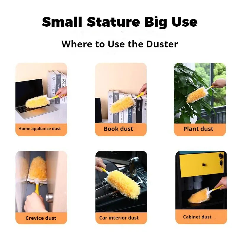 Disposable Duster Refills with Handle Replacement Heads Double Sided 360 ° Electrostatic Dusters Desktop Dust Removal Clean Tool