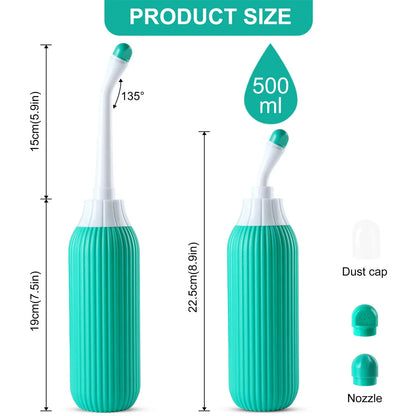 Przenośny bidet podróżny 500 ml – delikatna butelka do mycia dla kobiet, niemowląt i osób dbających o higienę poporodową 