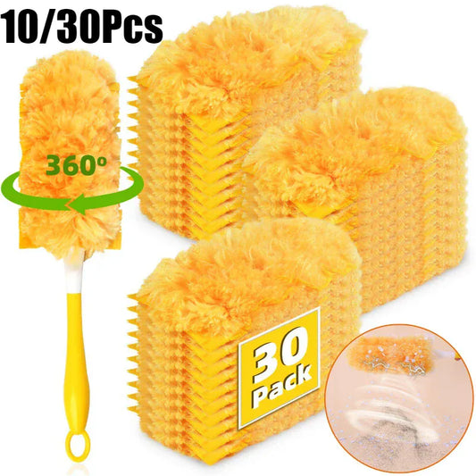 Disposable Duster Refills with Handle Replacement Heads Double Sided 360 ° Electrostatic Dusters Desktop Dust Removal Clean Tool