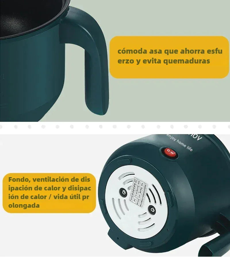 Miniaturowy elektryczny garnek z powłoką nieprzywierającą 1,8 l i parowarem | Wielofunkcyjny podwójny garnek do użytku domowego 