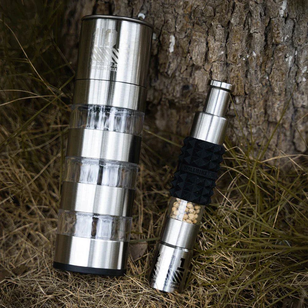 WELLHIKE Młynek do pieprzu ze stali nierdzewnej – młynek do przypraw na kemping i do użytku na zewnątrz 