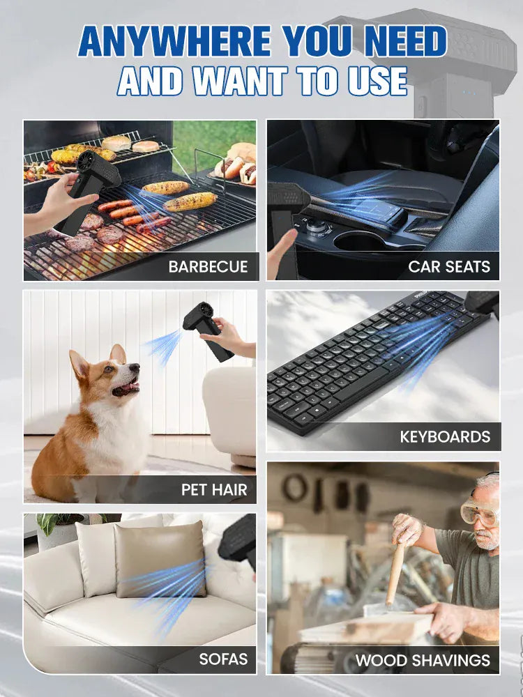 X3 Mini wentylator Violent 110000 obr./min Turbo Jet Air Duster | Mocna dmuchawa do samochodu, klawiatury i czyszczenia