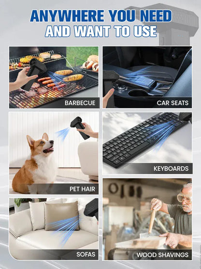 X3 Mini wentylator Violent 110000 obr./min Turbo Jet Air Duster | Mocna dmuchawa do samochodu, klawiatury i czyszczenia