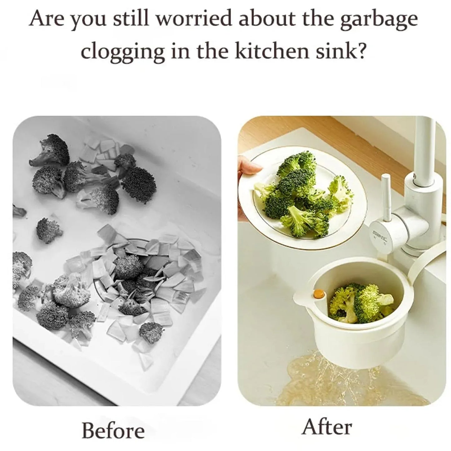 Samoczyszczący kosz sitkowy do zlewu kuchennego – automatyczny pojemnik na odpady z automatycznym opróżnianiem, wiszący filtr do kranu 
