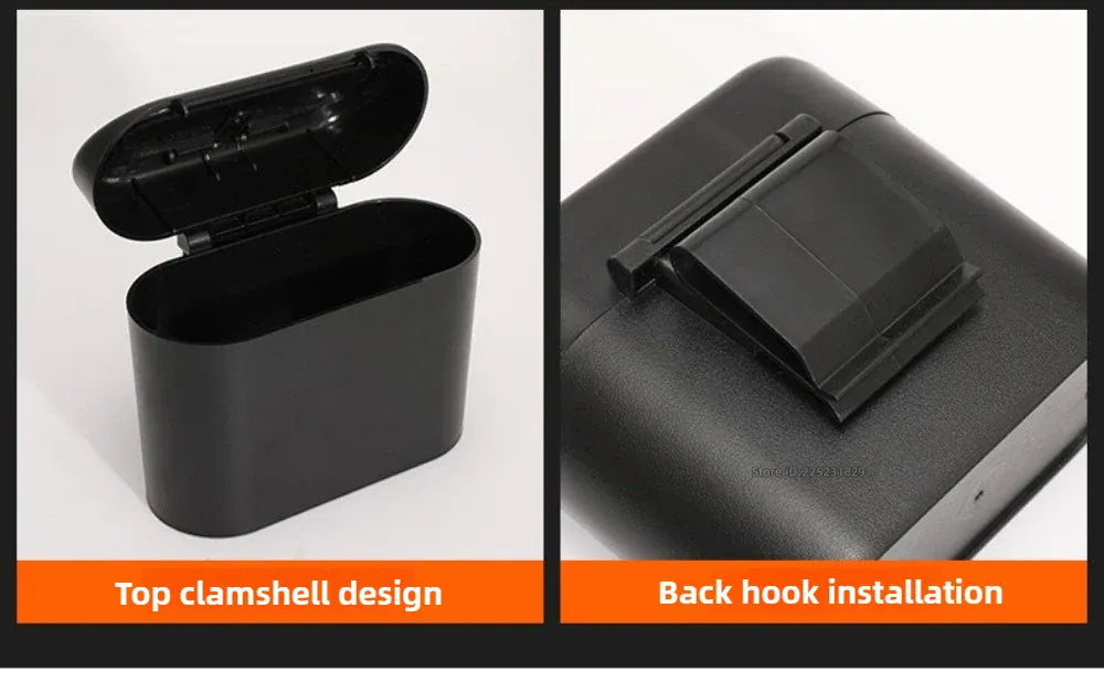 Mały kosz na śmieci do samochodu z pokrywką | Wiszący pojemnik na drzwi, organizer na śmieci samochodowe 