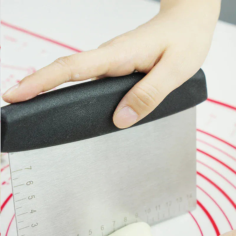 Krajalnica do ciasta ze stali nierdzewnej z oznaczeniami pomiaru, wielofunkcyjny skrobak do pieczenia, ciasta, wypieku chleba, siekacz kuchenny