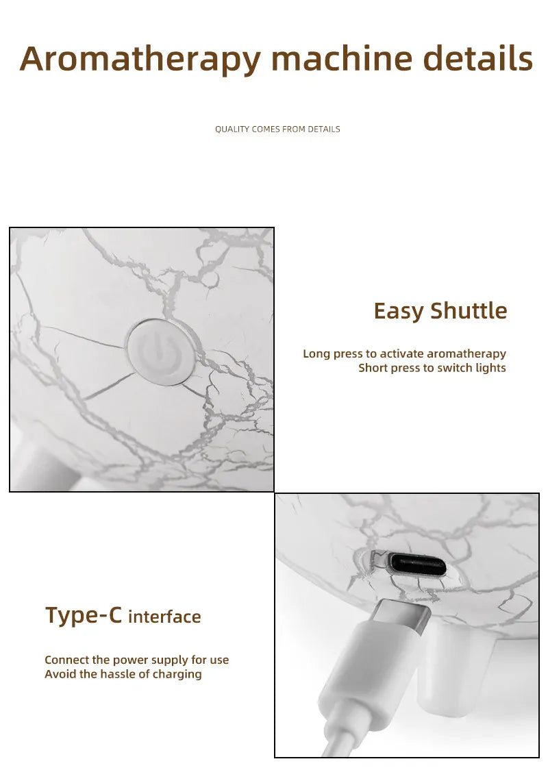 2024 Nowa Planeta Kolorowa Lampa Atmosferyczna Nawilżacz USB – Dyfuzor Olejków Eterycznych 200 ml 