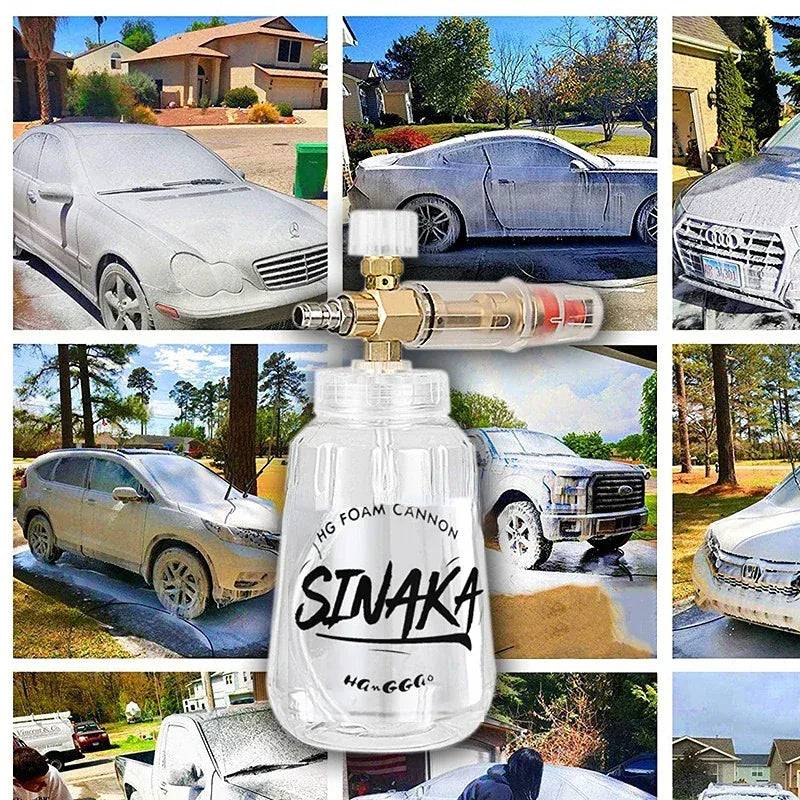 Pistolet na wodę do myjni samochodowej, generator piany – lanca do piany śnieżnej, dysze szybkozłączne 1/4" do Parkside, Karcher, Daewoo, Lavor