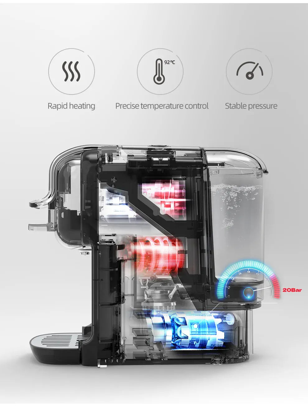 Ekspres do kawy HiBREW 5 w 1 – kompatybilny z kawą Nespresso, Dolce Gusto, K-Cup, kapsułkami ESE i kawą mieloną 