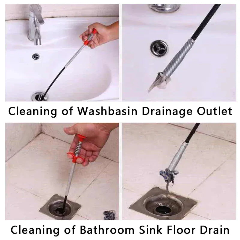 Narzędzie do pogłębiania rur sprężynowych, produkty do czyszczenia rur dla domowej hydrauliki, wąż do czyszczenia kanalizacji, hak do czyszczenia rur z blokadą 