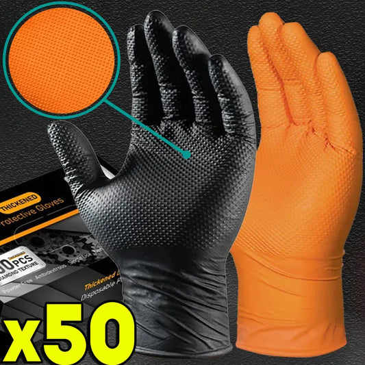 Heavy Duty 8Mil Nitrile Gloves – Extra Thick, Non-Slip Disposable Gloves for Mechanics, Cleaning & Gardening