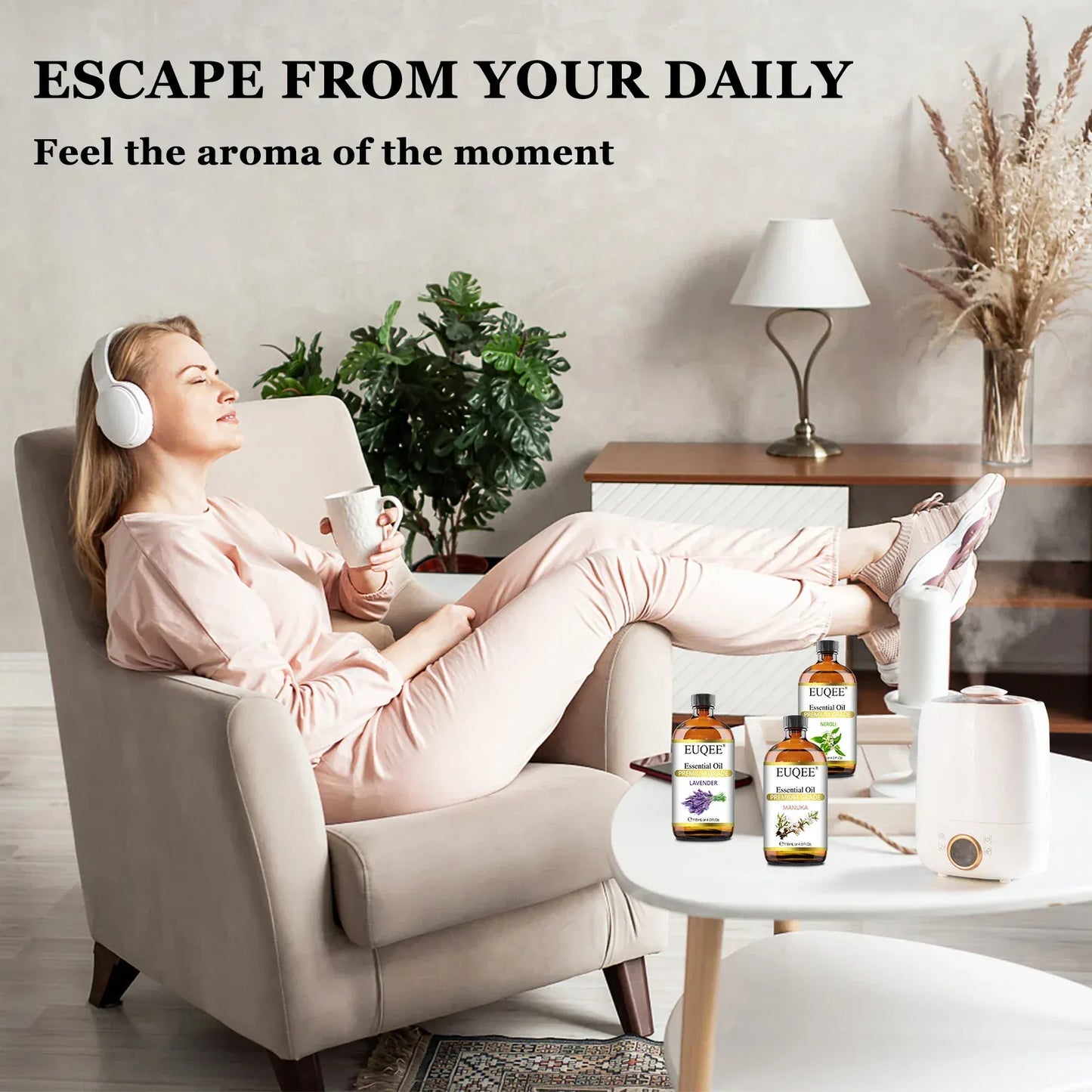 EUQEE 118 ml Czyste Olejki Eteryczne – Naturalne Olejki Aromaterapeutyczne do Dyfuzorów, Świec i Mydła (Wiele Zapachów) 