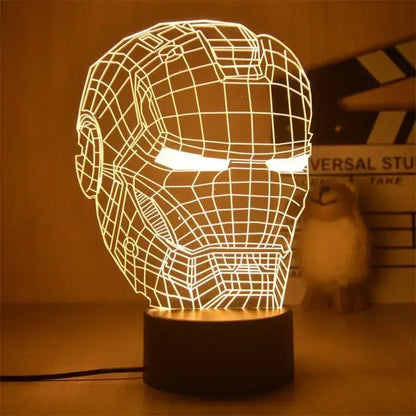 Lampka nocna LED 3D Marvel Iron Man — Lampa Avengers 
