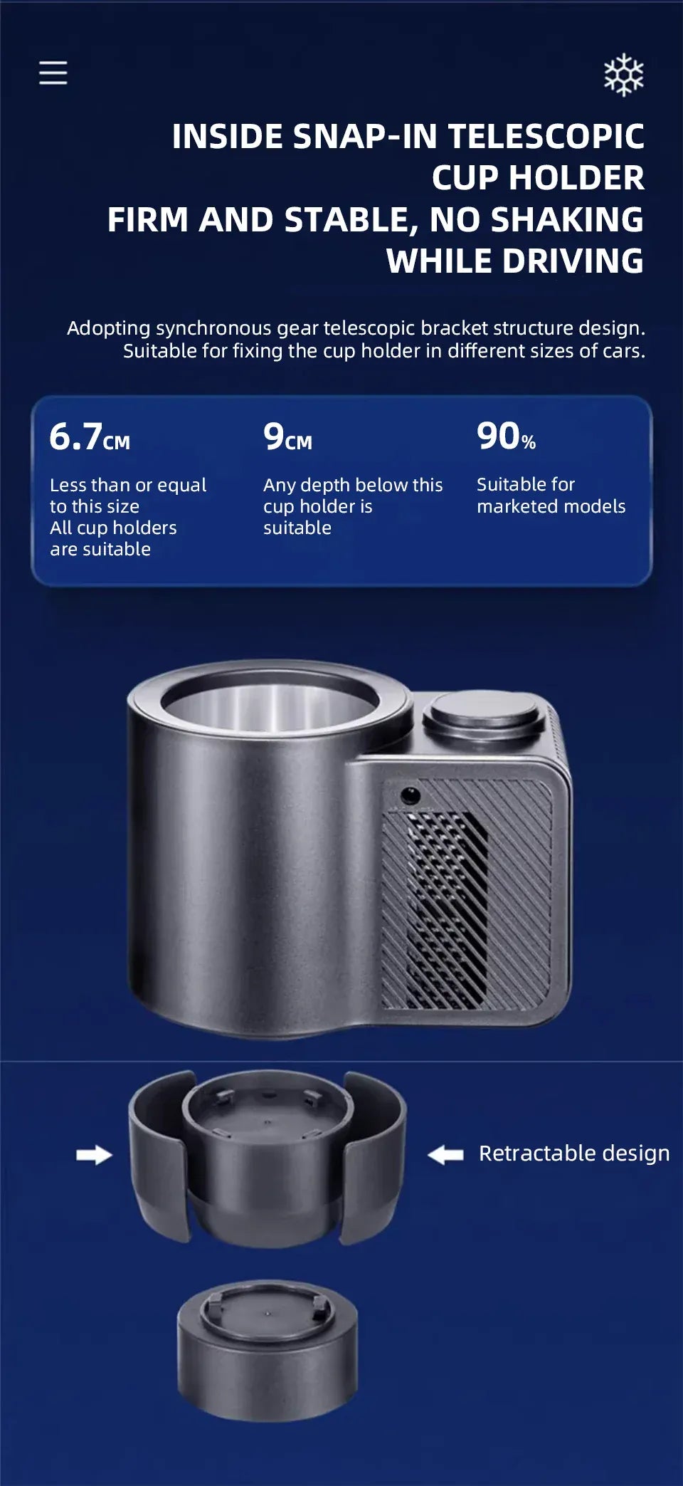 Inteligentny kubek samochodowy z funkcją podgrzewania i chłodzenia 12 V/220 V – inteligentna kontrola temperatury dotykowej, szybko podgrzewający i chłodzący kubek podróżny