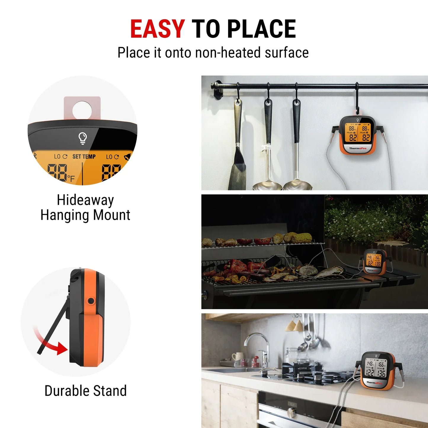 Termometr do mięsa ThermoPro TP902 Smart Bluetooth z dwiema sondami, zasięgiem bezprzewodowym 135 m, sterowaniem za pomocą aplikacji i alarmem do gotowania w kuchni