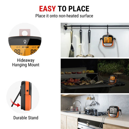 Termometr do mięsa ThermoPro TP902 Smart Bluetooth z dwiema sondami, zasięgiem bezprzewodowym 135 m, sterowaniem za pomocą aplikacji i alarmem do gotowania w kuchni