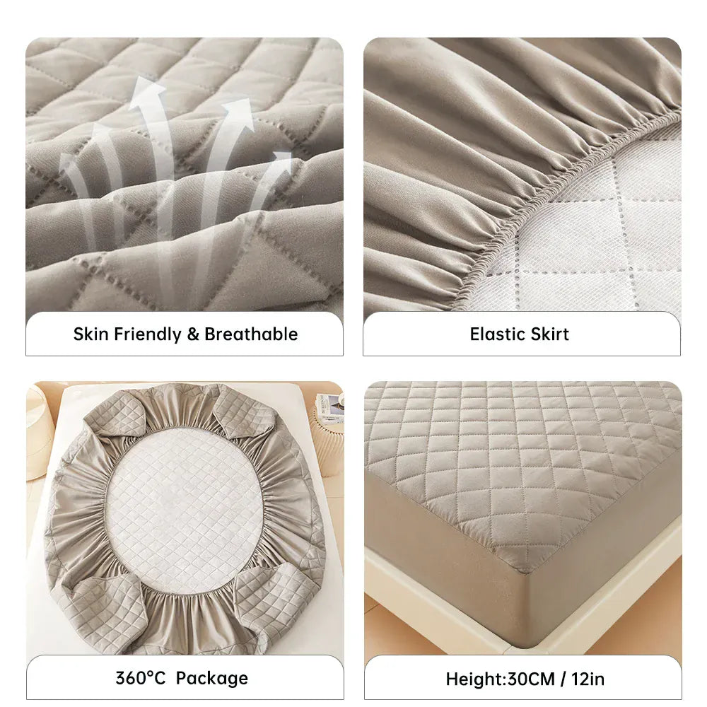 Ochraniacz na materac 3D Air Fabric wodoodporny | Miękki, oddychający i dopasowany pokrowiec na łóżko 