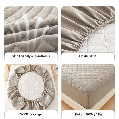 Ochraniacz na materac 3D Air Fabric wodoodporny | Miękki, oddychający i dopasowany pokrowiec na łóżko 