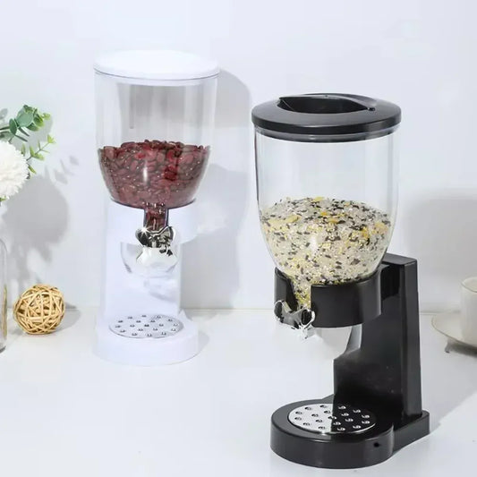 Cereal Dispenser | Double Barrel Airtight Kitchen Storage Tank for Oats, Rice & Grains