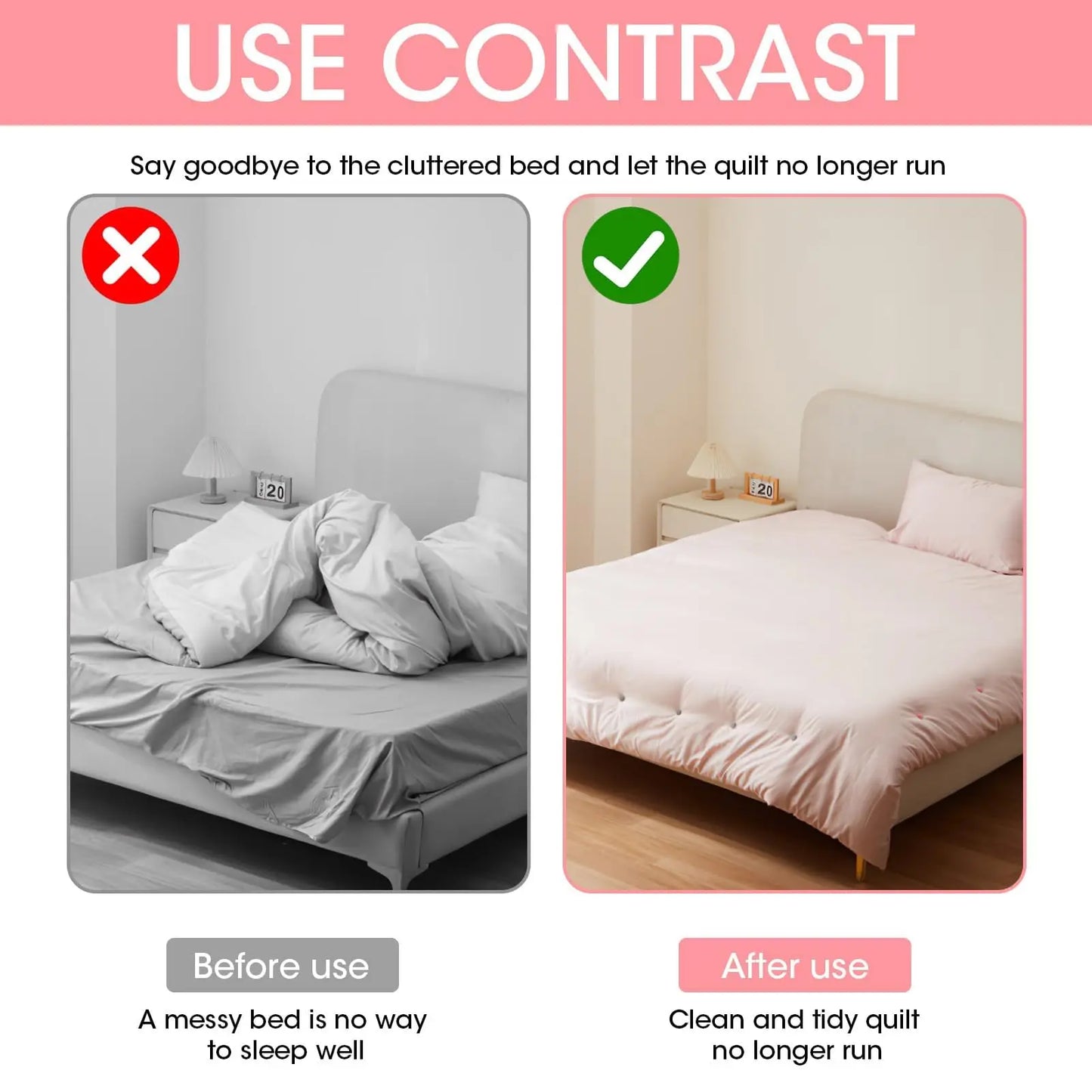 8 klipsów do poszewek na kołdrę z haczykiem | Bezigłowe zapięcia do kołder i uchwyty na prześcieradła