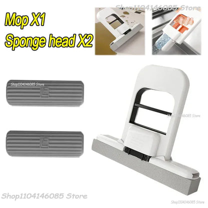 Mini mop gąbkowy z systemem samoczynnego wyciskania – kompaktowy, superchłonny mop do czyszczenia domu, kuchni, łazienki i samochodu