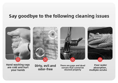 Mini mop gąbkowy z systemem samoczynnego wyciskania – kompaktowy, superchłonny mop do czyszczenia domu, kuchni, łazienki i samochodu