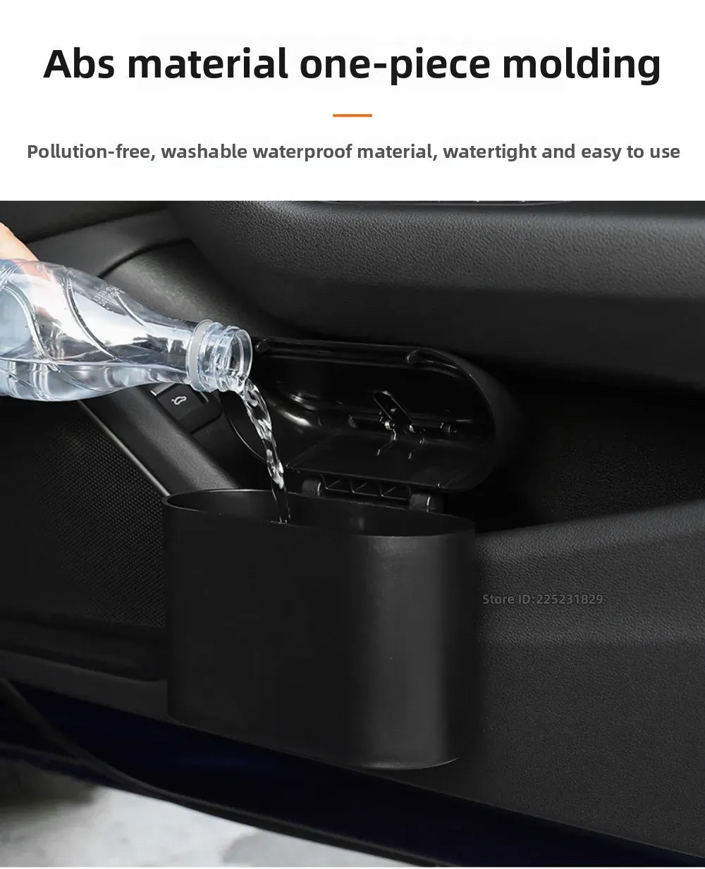 Mały kosz na śmieci do samochodu z pokrywką | Wiszący pojemnik na drzwi, organizer na śmieci samochodowe 