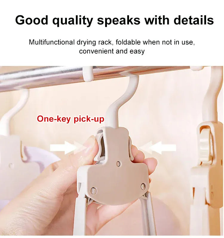 Household Portable Multifunctional Folding Closet Clothes hanger  – Seamless Hanger for Space-Saving Laundry Storage
