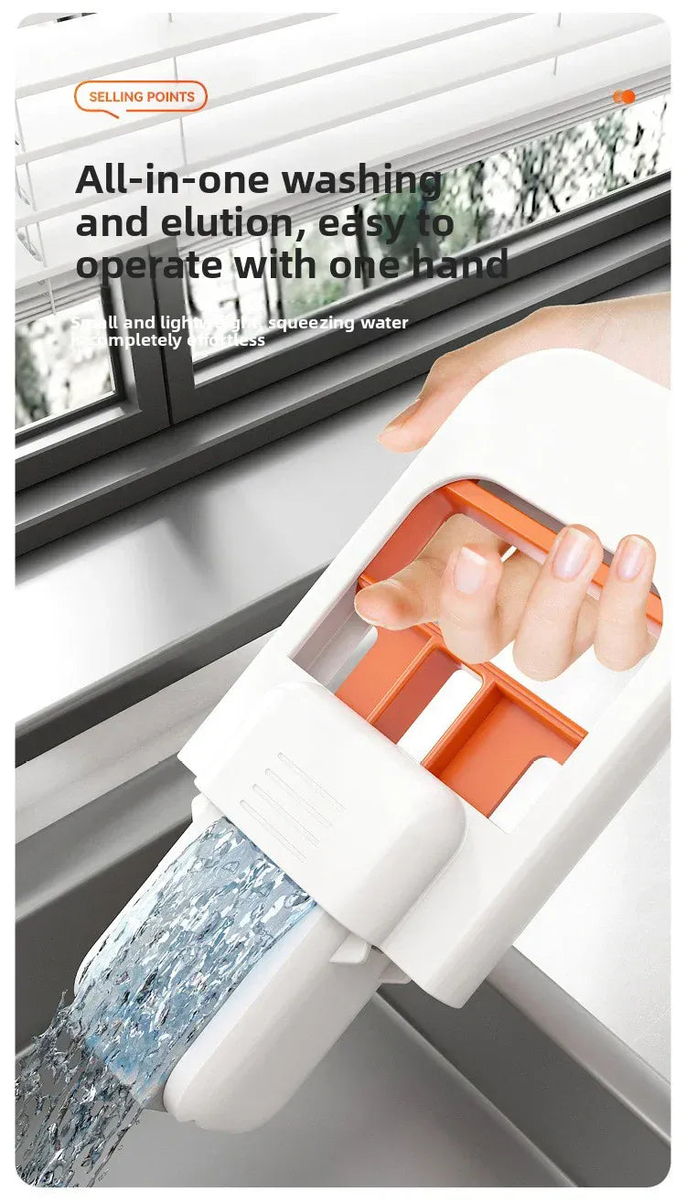 Mini mop gąbkowy z systemem samoczynnego wyciskania – kompaktowy, superchłonny mop do czyszczenia domu, kuchni, łazienki i samochodu