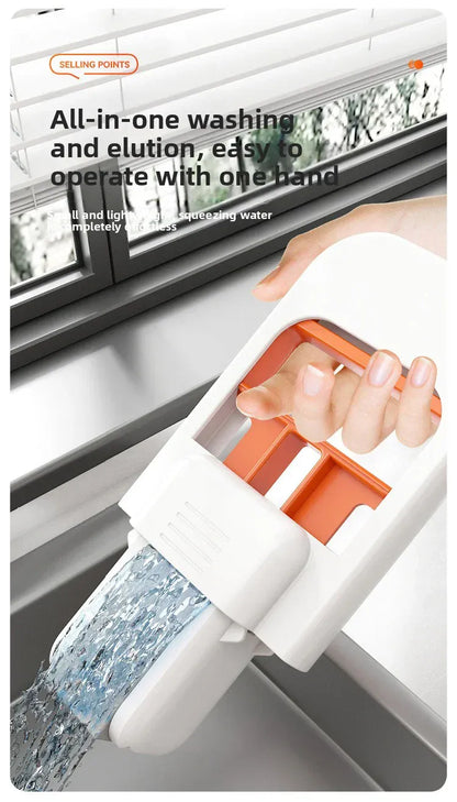 Mini mop gąbkowy z systemem samoczynnego wyciskania – kompaktowy, superchłonny mop do czyszczenia domu, kuchni, łazienki i samochodu