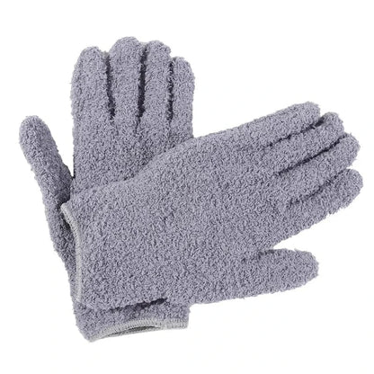 1 para rękawic czyszczących z mikrofibry, polar koralowy, pielęgnacja samochodu, solidne, pięciopalczaste, usuwanie kurzu, chłonne, prace domowe