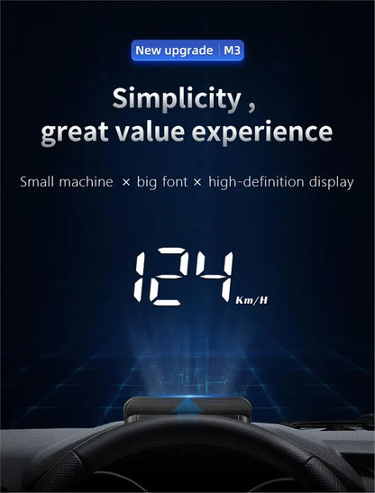 M3 Auto OBD2 GPS Wyświetlacz Head-Up Elektronika Samochodowa OBD HUD Projektor Wyświetlacz Cyfrowy Prędkościomierz Samochodowy Akcesoria Do Wszystkich Samochodów