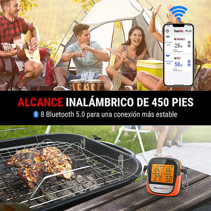 Termometr do mięsa ThermoPro TP902 Smart Bluetooth z dwiema sondami, zasięgiem bezprzewodowym 135 m, sterowaniem za pomocą aplikacji i alarmem do gotowania w kuchni