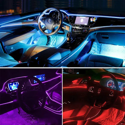 Elastyczna taśma LED EL Neon 1M / 3M / 5M — USB / 12V Oświetlenie wnętrza samochodu, do samodzielnego montażu i na imprezę 