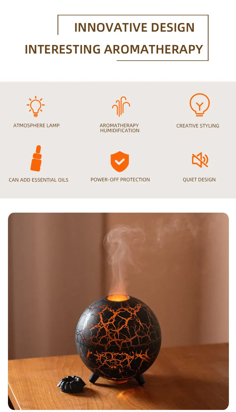 2024 Nowa Planeta Kolorowa Lampa Atmosferyczna Nawilżacz USB – Dyfuzor Olejków Eterycznych 200 ml 