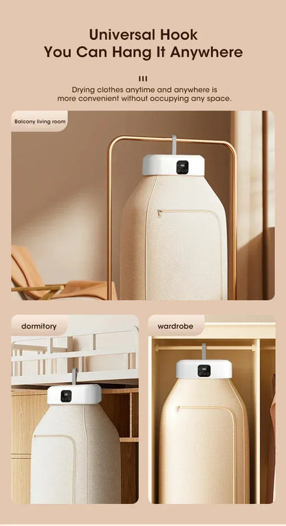 Inteligentna składana elektryczna suszarka do ubrań – kompaktowa, cicha i energooszczędna (wtyczka EU 220 V) 