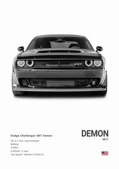 Plakat na płótnie Dodge Challenger SRT Hellcat Redeye – sportowy samochód do domu, biura i garażu | Na sprzedaż w Polsce.